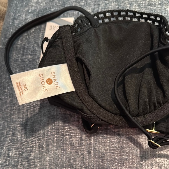 Shade & Shore Black Lace Overlay Bra Intimates - Picture 2 of 5